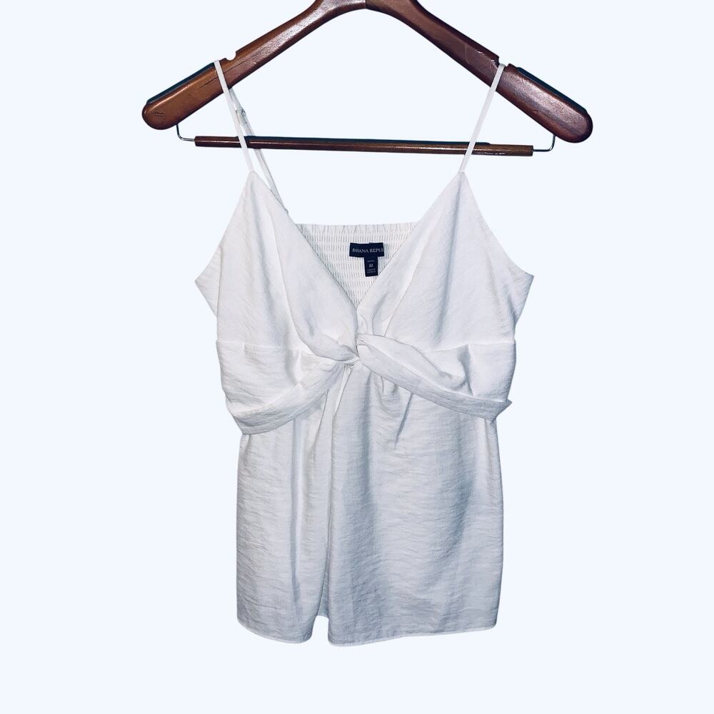 Vintage Y2K Banana Republic White Twisted Cami Top Babydoll Indie Clean Girl P/M - Picture 4 of 7